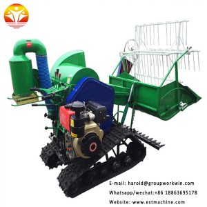 Hot sale factory supply Mini rice combine harvester with crawler