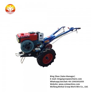 Mini 12hp hand walking agricultural tractor with equipments