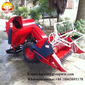 combined rice grain sorghum reaper thresher harvester with tractor