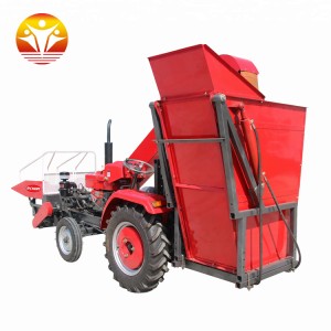 Tractor mounted small ear corn/maize combine harvester