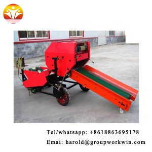 Silage rice straw round baler and wrapper machine